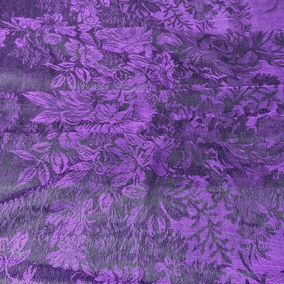 Rich deep jewel tone purple and black pashmina scarf two sided weave tasseled - Picture 6 of 11